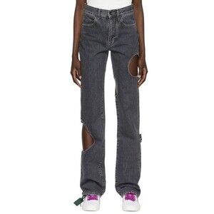 Off White Dark Grey Meteor Cool Women’s Jeans Size 26 NWT Retail $820